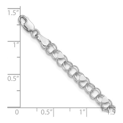 14K White Gold Double Link Heart Bracelet – view 6