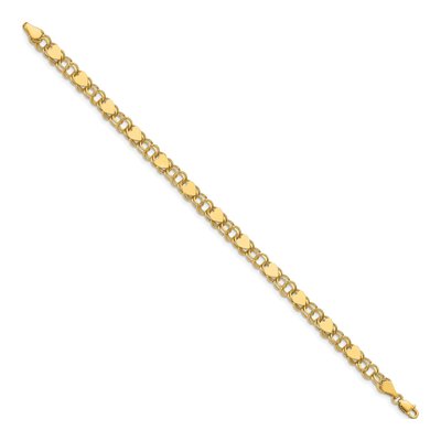 14K Yellow Gold Double Link Hearts Bracelet – view 3