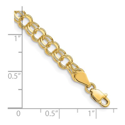 14K Yellow Gold Double Link Charm Bracelet – view 4
