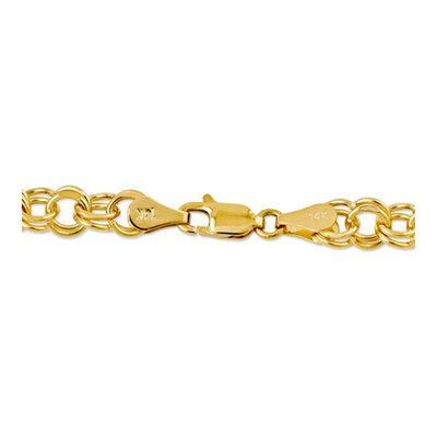 14K Yellow Gold Double Link Charm Bracelet – view 5