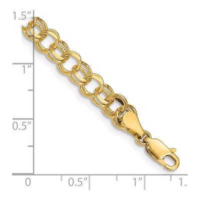 14K Yellow Gold Double Link Charm Bracelet – view 7