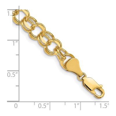 14K Yellow Gold Double Link Charm Bracelet – view 4