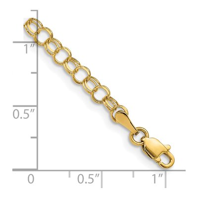 14K Yellow Gold Double Link Charm Bracelet – view 4