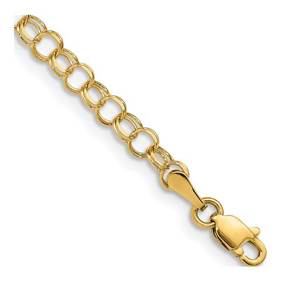 14K Yellow Gold Double Link Charm Bracelet