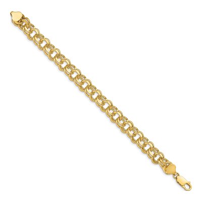 14K Yellow Gold Double Link Charm Bracelet – view 3