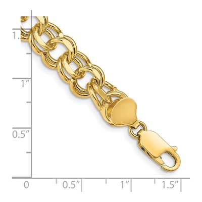 14K Yellow Gold Double Link Charm Bracelet – view 4