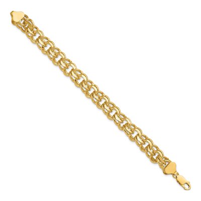 14K Yellow Gold Double Link Charm Bracelet – view 3