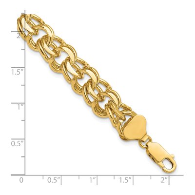14K Yellow Gold Double Link Charm Bracelet – view 4