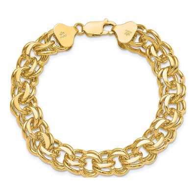 14K Yellow Gold Double Link Charm Bracelet – view 5