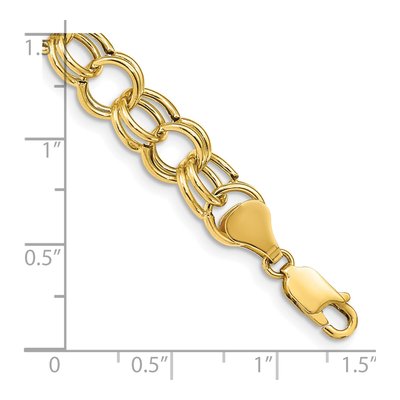 14K Yellow Gold Double Link Charm Bracelet – view 4