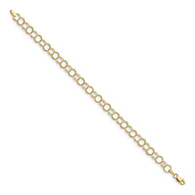 14K Yellow Gold Triple Link Charm Bracelet – view 3