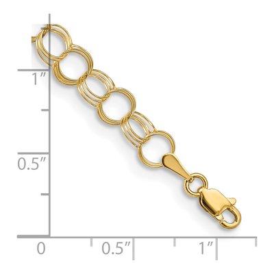 14K Yellow Gold Triple Link Charm Bracelet – view 5