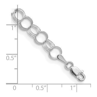 14K White Gold Triple Link Charm Bracelet – view 4