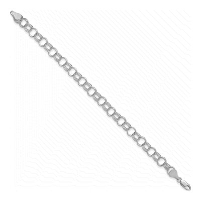 14K White Gold Triple Link Charm Bracelet – view 3