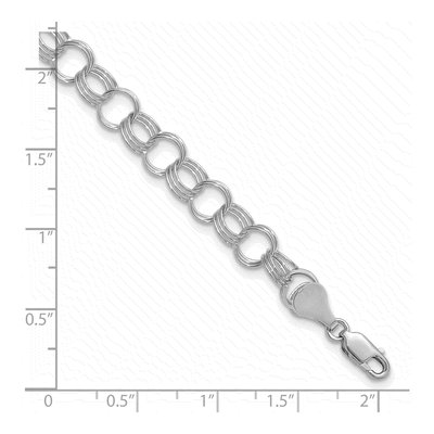 14K White Gold Triple Link Charm Bracelet – view 5