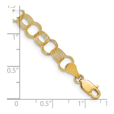 14K Yellow Gold Triple Link Charm Bracelet – view 4