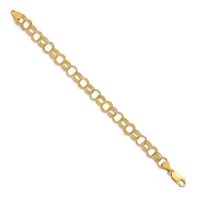 14K Yellow Gold Triple Link Charm Bracelet – view 2