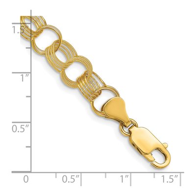14K Yellow Gold Triple Link Charm Bracelet – view 3