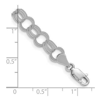 14K White Gold Triple Link Charm Bracelet – view 3