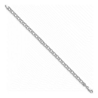 14K White Gold Hollow Link Charm Bracelet – view 3