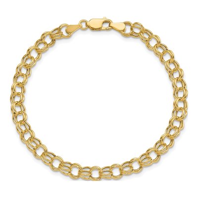 14K Yellow Gold Hollow Charm Bracelet – view 5