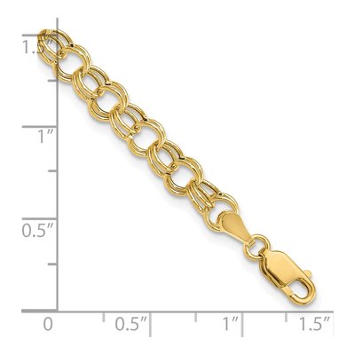 14K Yellow Gold Hollow Charm Bracelet – view 6