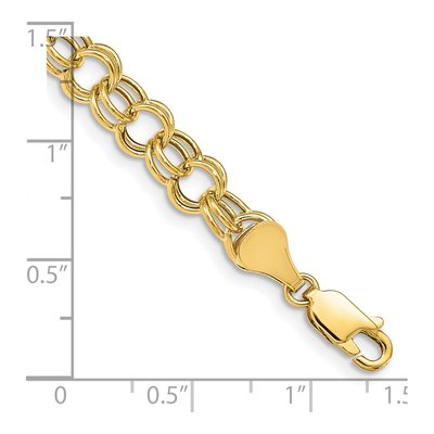 14K Yellow Gold Double Link Charm Bracelet – view 4