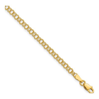 14K Yellow Gold Double Link Childs Charm Bracelet