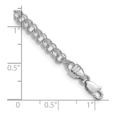 14K White Gold Double Link Charm Bracelet – view 3