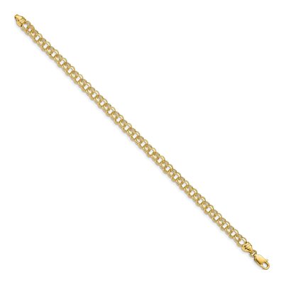 14K Yellow Gold Double Link Charm Bracelet, 7 in – view 3