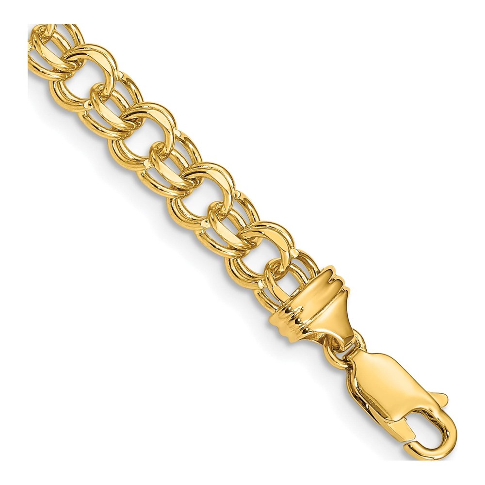 14K Yellow Gold Diamond-Cut Charm Bracelet