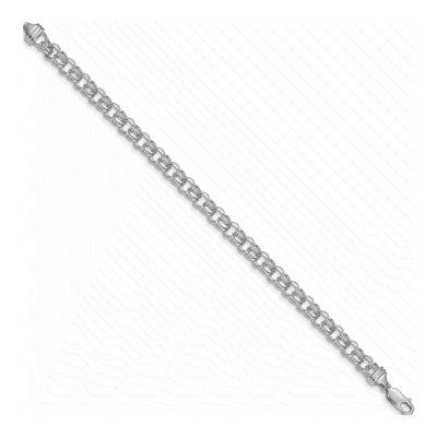 14K White Gold Double Link Charm Bracelet – view 3