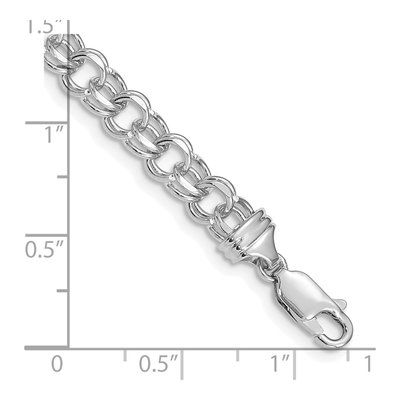 14K White Gold Double Link Charm Bracelet – view 4
