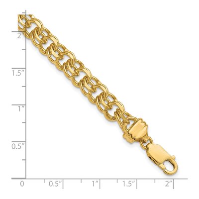 14K Yellow Gold Diamond-Cut Double Link Charm Bracelet – view 4