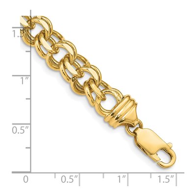 14K Gold Diamond-Cut Double Link Bracelet, 7 in – view 4