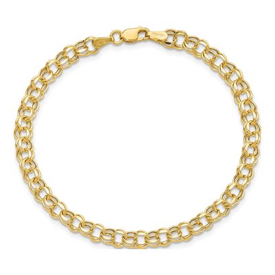 14K Yellow Gold Diamond-Cut Charm Bracelet – view 5