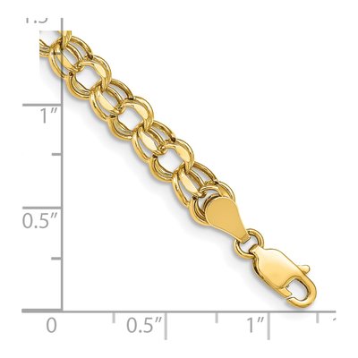 14K Yellow Gold Diamond-Cut Charm Bracelet – view 4