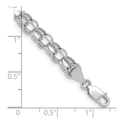 14K White Gold Diamond-Cut Charm Bracelet – view 3