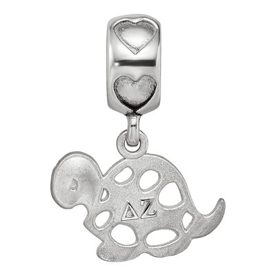 Delta Zeta Sterling Silver Turtle on Heart Bead – view 4