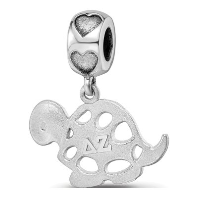 Delta Zeta Sterling Silver Turtle on Heart Bead