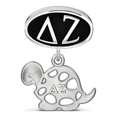 Delta Zeta Sterling Silver Enameled Dangle Bead – view 3