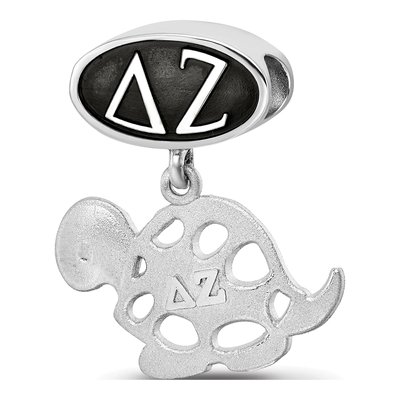 Delta Zeta Sterling Silver Enameled Dangle Bead