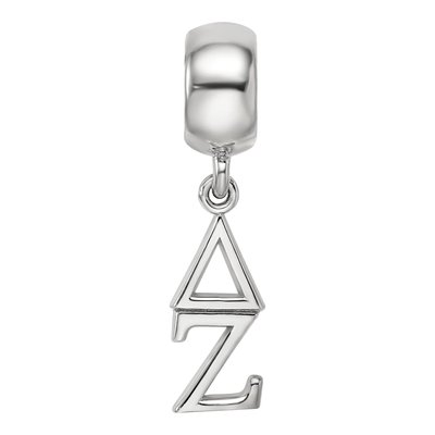 Delta Zeta Sterling Silver Vertical Letters Bead – view 4