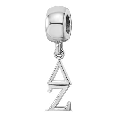 Delta Zeta Sterling Silver Vertical Letters Bead
