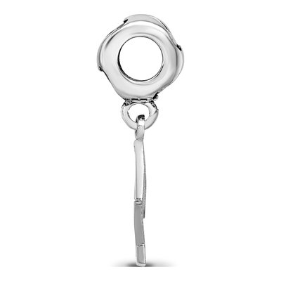 Delta Zeta Sterling Silver Vertical Letters Heart Bead – view 3