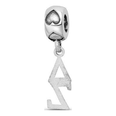 Delta Zeta Sterling Silver Vertical Letters Heart Bead – view 5