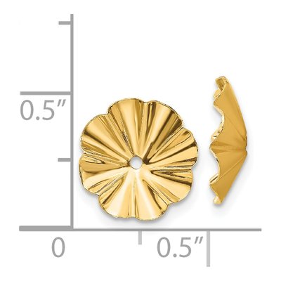 14K Yellow Gold Fluted Earring Jackets – view 5
