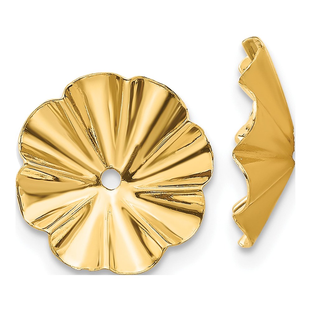 14K Yellow Gold Fluted Earring Jackets
