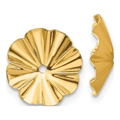 14K Yellow Gold Fluted Earring Jackets