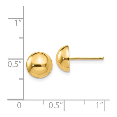 14K Yellow Gold Half Ball Stud Earrings – view 5